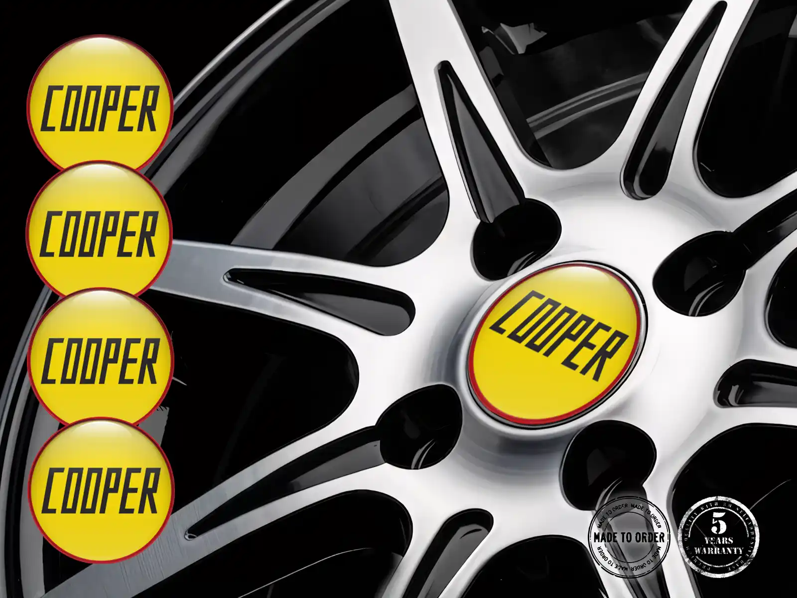 Mini Cooper Car Rim Decal Edition Resin Dome Style
